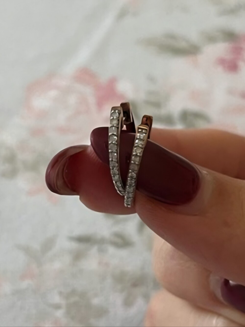 Rose Gold Diamond Huggie Hoop Earrings